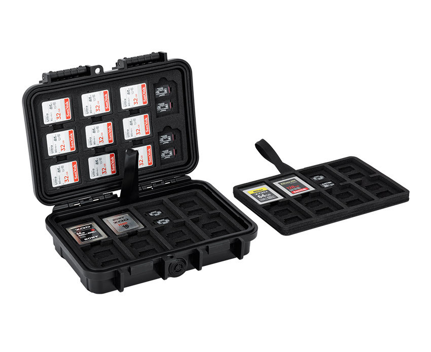 Защитный бокс на 76 шт microSD, 22 шт SD и 16 шт CFexpress Type-B или XQD