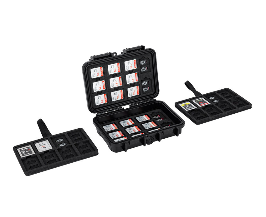 Защитный бокс на 76 шт microSD, 22 шт SD и 16 шт CFexpress Type-B или XQD