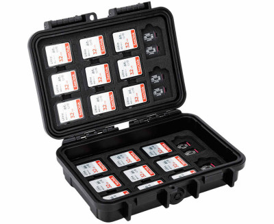 Защитный бокс на 76 шт microSD, 22 шт SD и 16 шт CFexpress Type-B или XQD