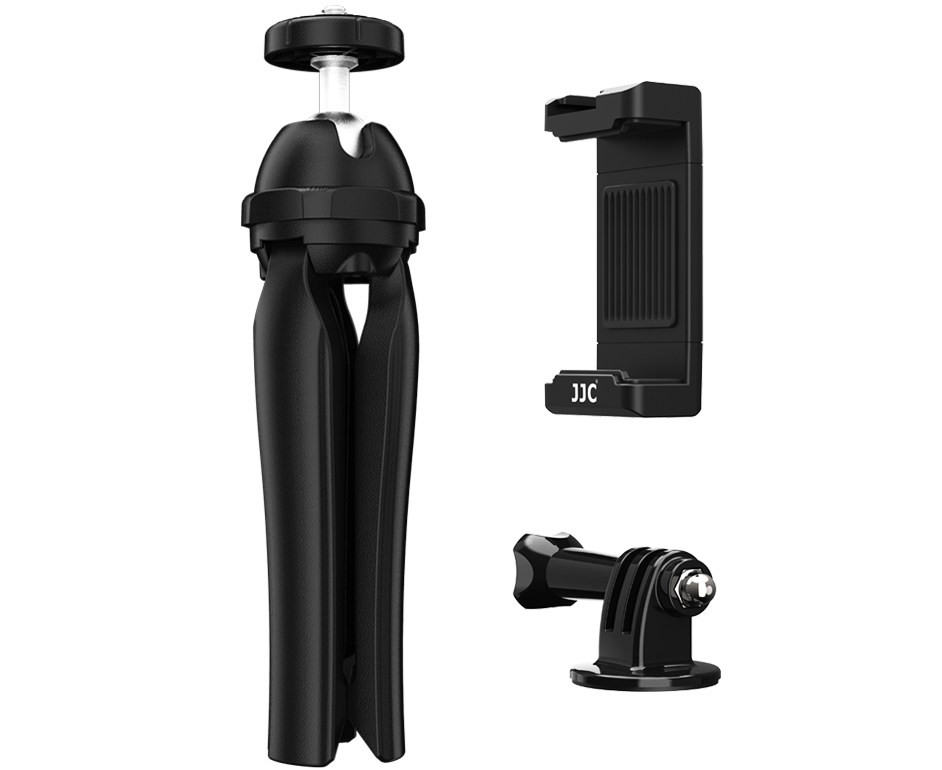 Мини штатив-рукоятка с шаровой головой с креплениями для смартфона и экшн камеры