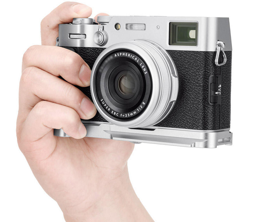 L-образная рукоятка для Fujifilm X100VI / X100V / X100F (серебристая)