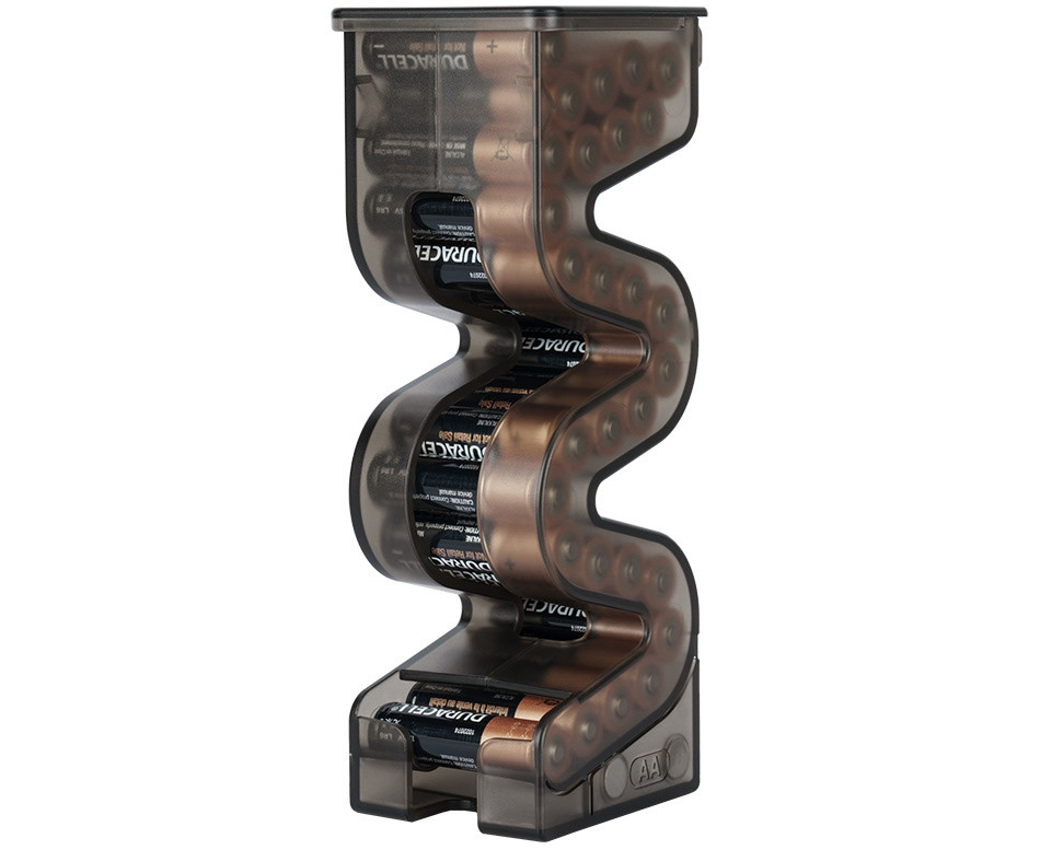 Стойка лестница для хранения AA батареек и аккумуляторов с тестером уровня заряда