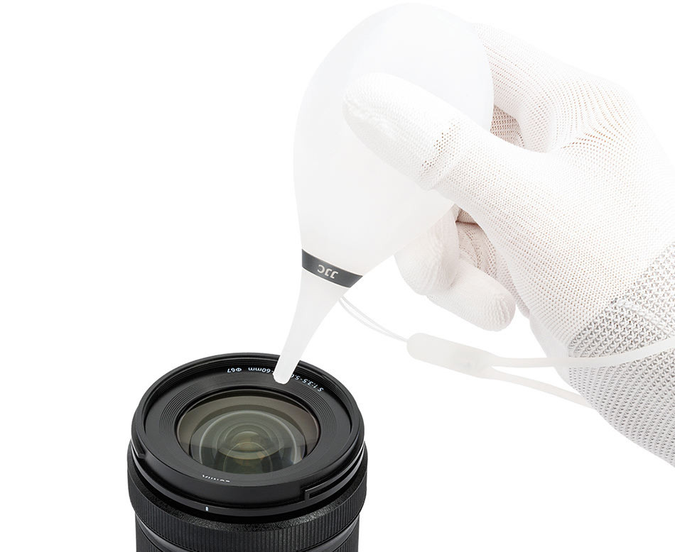 Груша воздушная для оптики с двумя клапанами, мягким соплом и ремешком (прозрачный цвет)