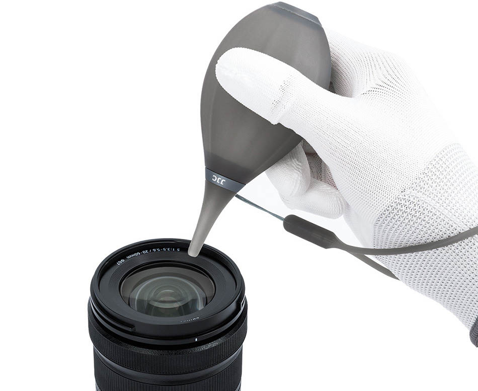 Груша воздушная для оптики с двумя клапанами, мягким соплом и ремешком (прозрачный чёрный)