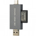 Картридер USB 3.1 / Type-C / MicroUSB OTG для SD и MicroSD карт памяти (серый)
