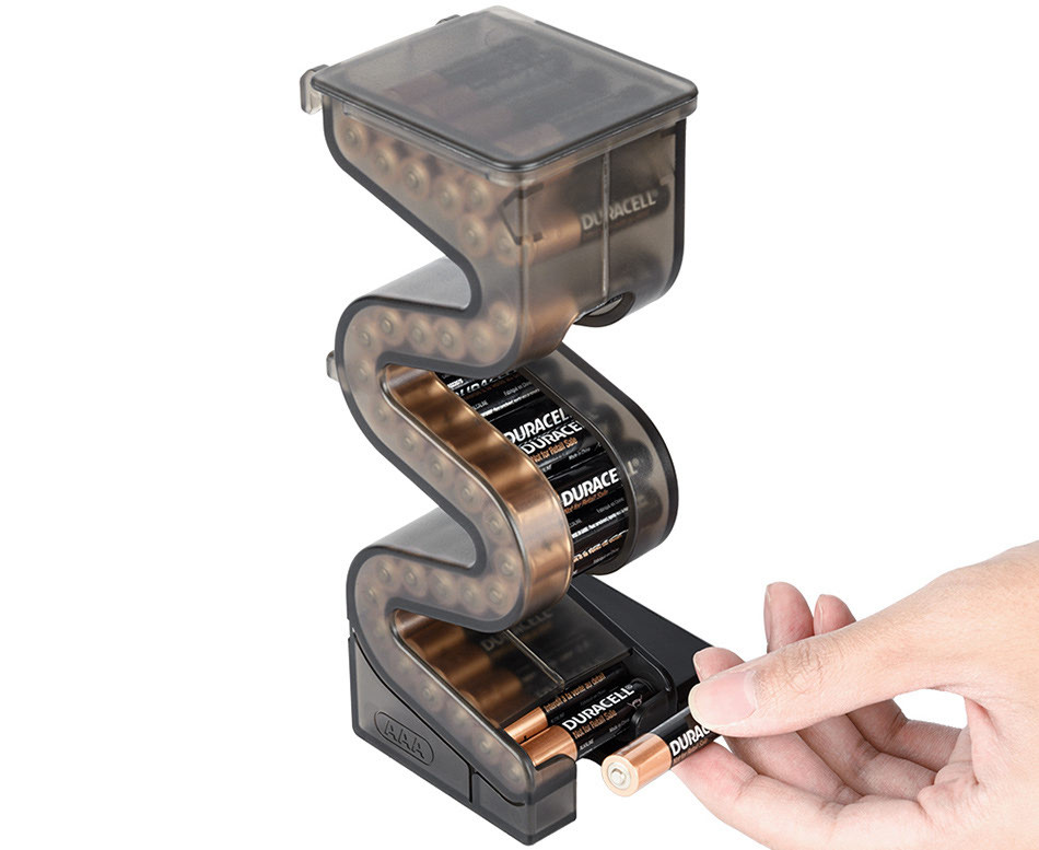 Стойка лестница для хранения AAA батареек и аккумуляторов с тестером уровня заряда