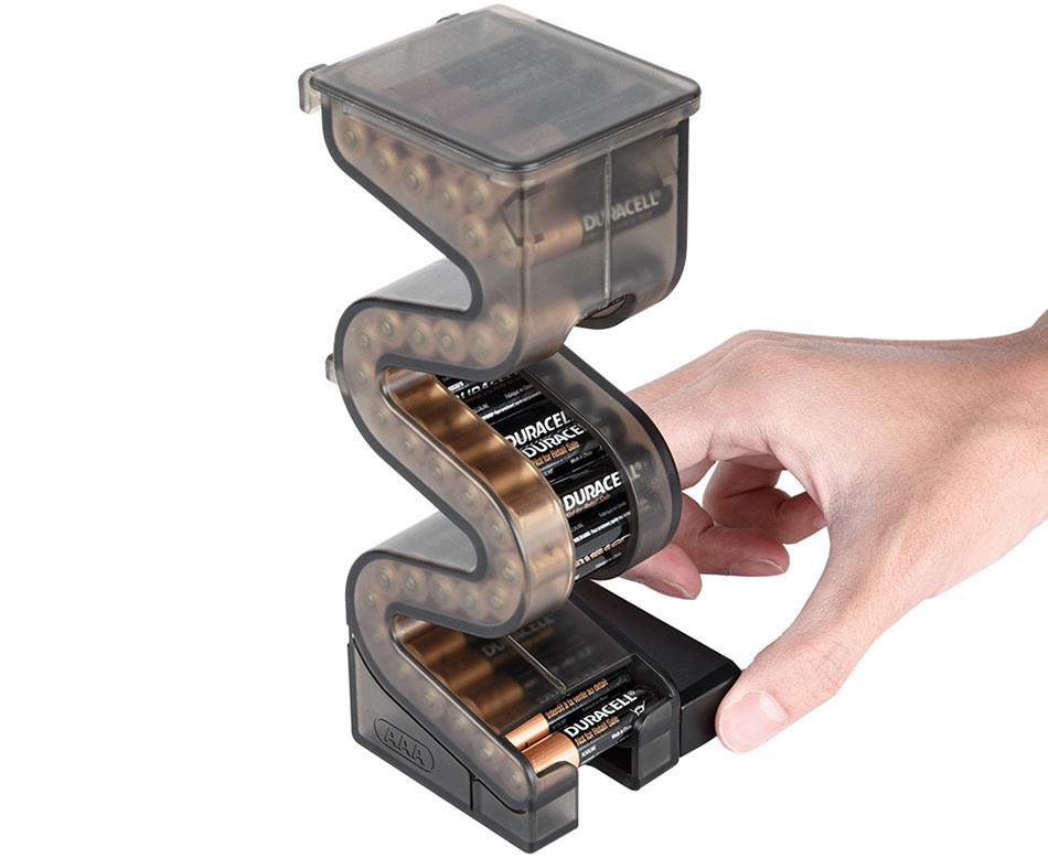 Стойка лестница для хранения AAA батареек и аккумуляторов с тестером уровня заряда