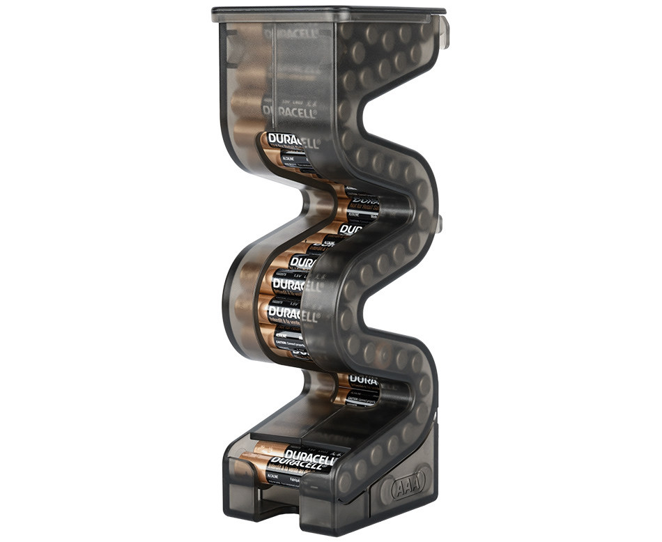 Стойка лестница для хранения AAA батареек и аккумуляторов с тестером уровня заряда