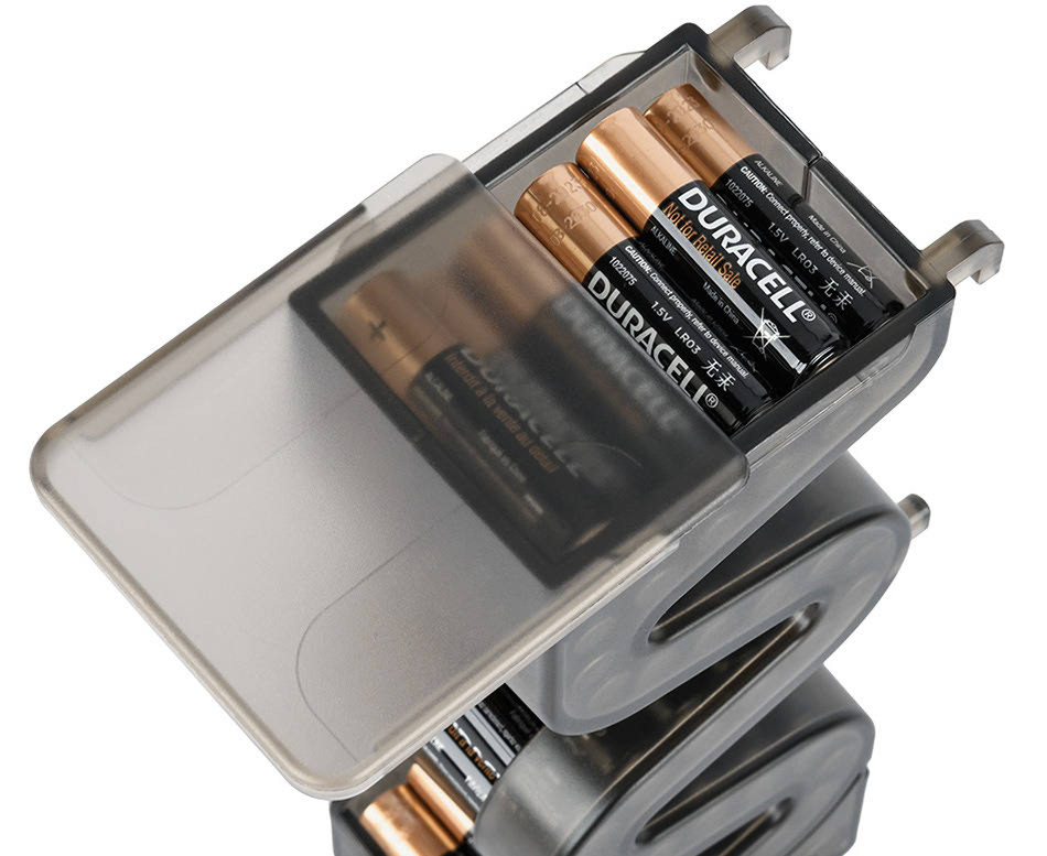 Стойка лестница для хранения AAA батареек и аккумуляторов с тестером уровня заряда